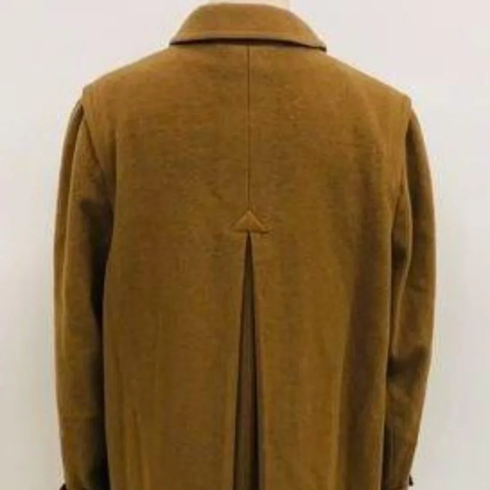 Vintage Burberry Women's Size XL / 44 Tan Brown Wool Long Coat AUTHENTICATED - Picture 2 of 10